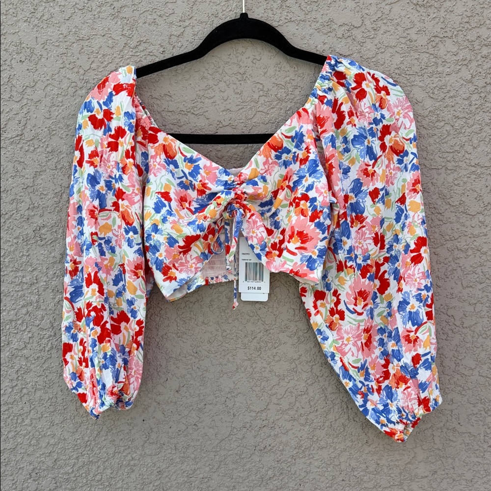 L*Space Multicolor Floral Puff Sleeve Blouse